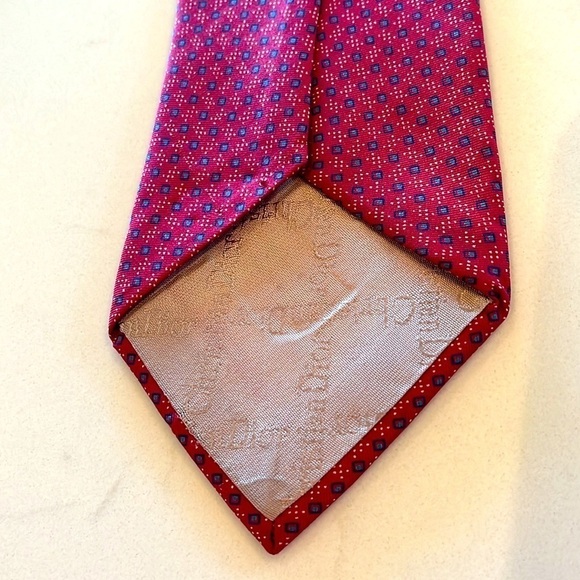 Christian Dior Geometric Silk Necktie Red - Picture 4 of 5